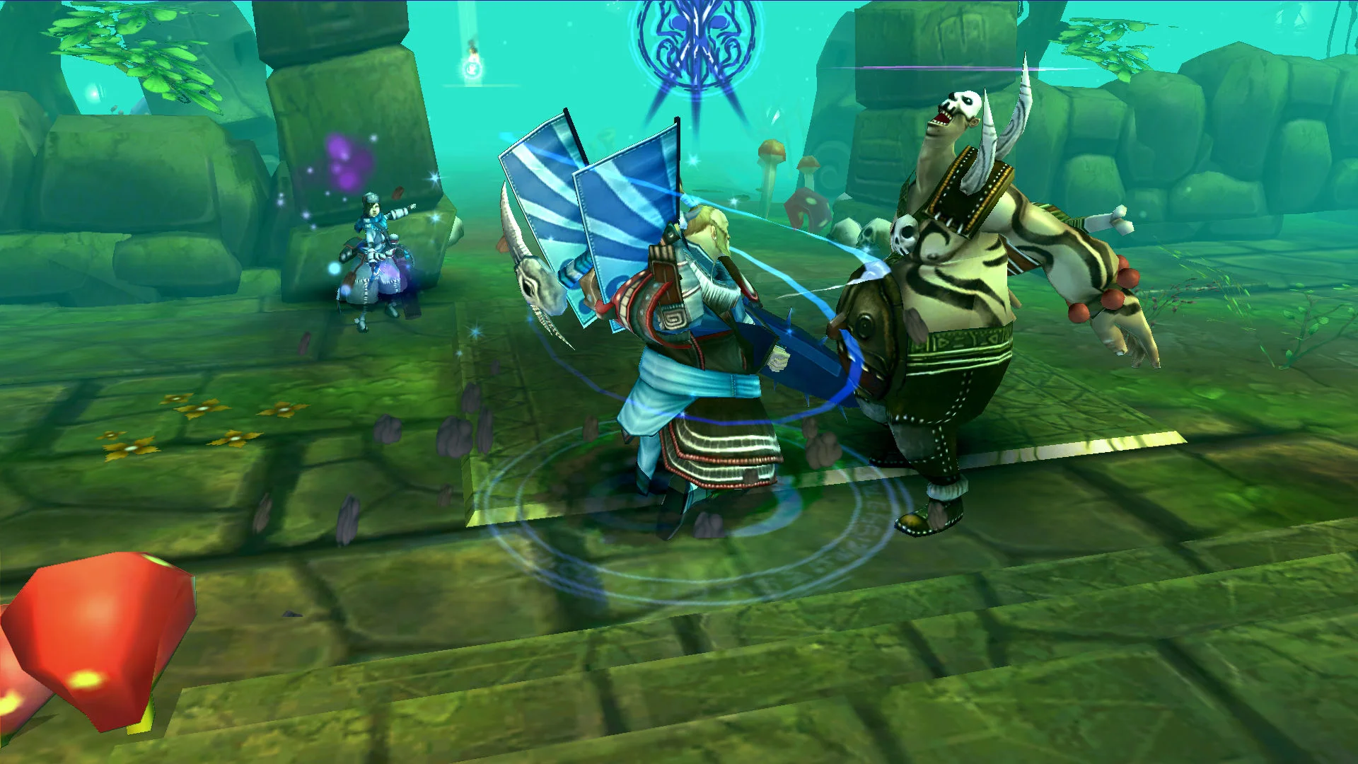 Bloodline Champions gameplay showing the top-down skillshot combat that defined the genre