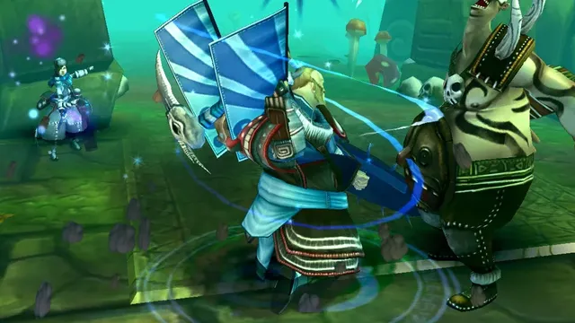 Bloodline Champions promotional art — a fiery creature charges into battle in the original arena PVP game by Stunlock Studios