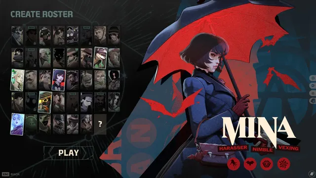 Deadlock hero select screen showing Mina